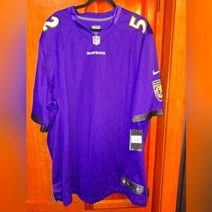 A Nike official NFL Baltimore Ravens #52 Ray Lewis jersey in a men's size XXL.